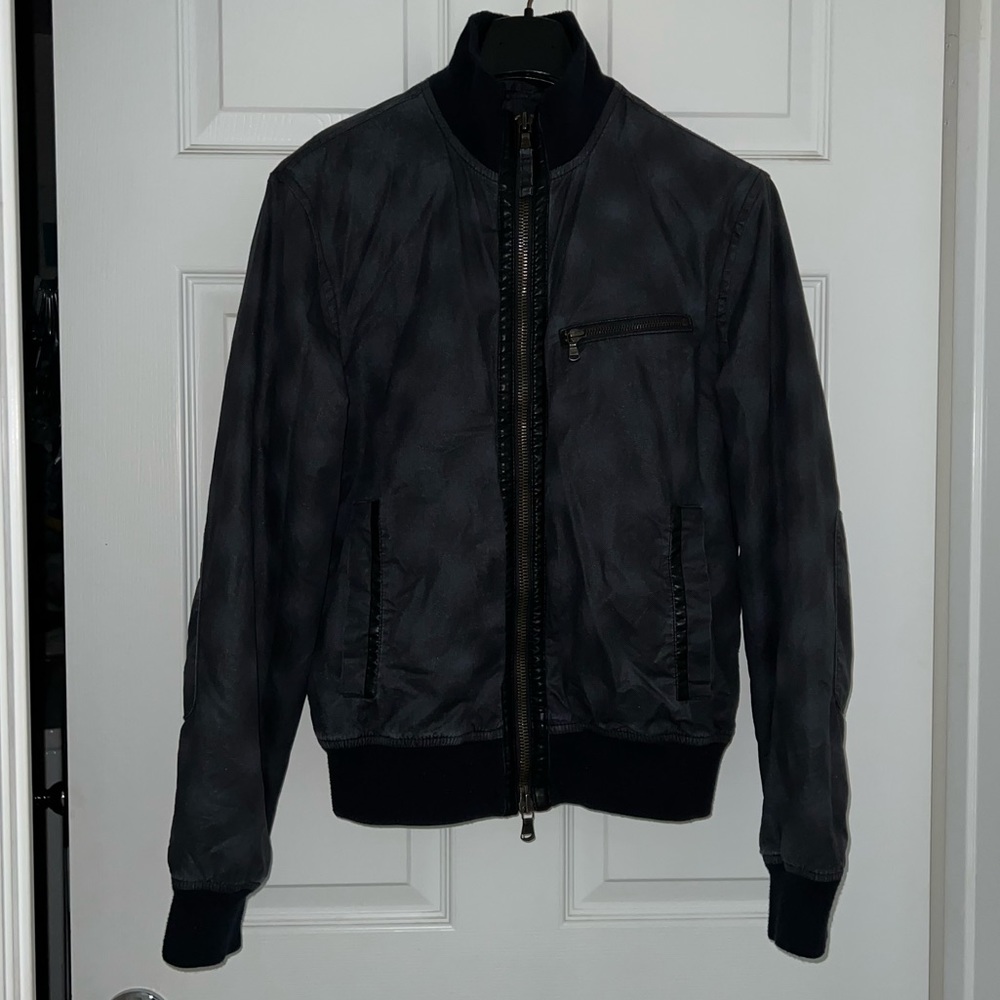 John Varatos USA Thick Bomber Jacket - Dark Navy Blue size Small